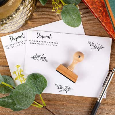 Elegant Botanical Branch Envelope Accent Craft Stamp - alternate view