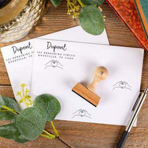 Heart Shaped Hands Envelope Accent Craft Stamp Stamped Multiple Times