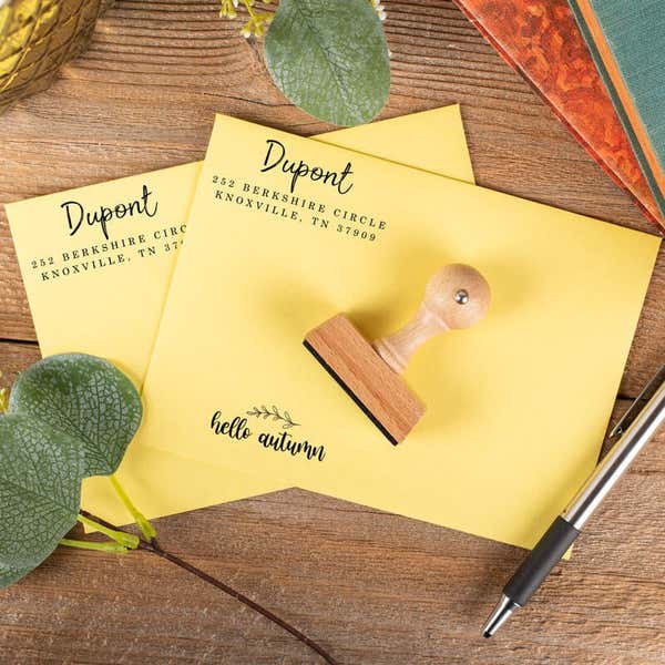 Hello Autumn Envelope Craft Stamp