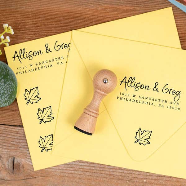 Maple Leaf Envelope Craft Stamp