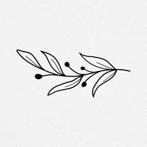 Elegant Botanical Branch Envelope Accent Craft Stamp on Paper Texture