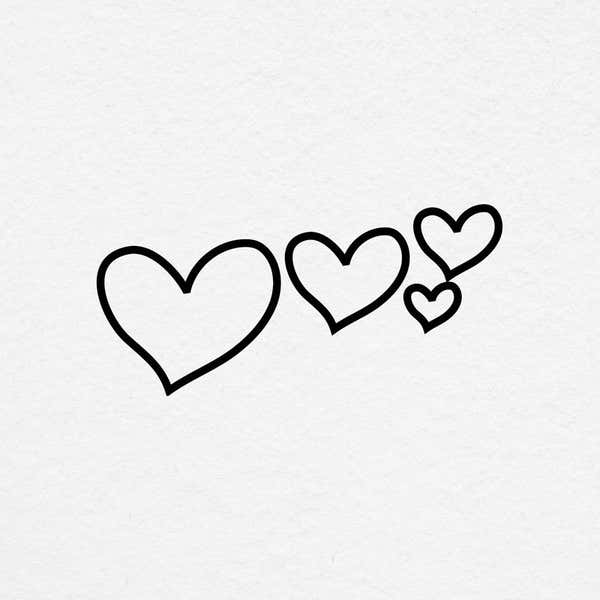 Multiple Hearts Outlined Envelope Accent Craft Stamp on Paper Texture