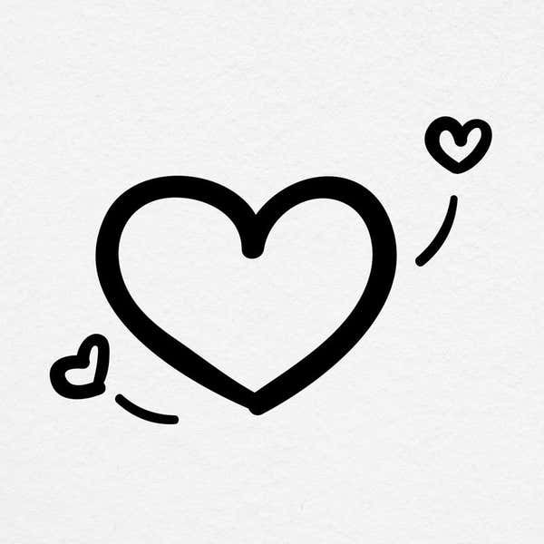 Outlined Heart Graphic Envelope Accent Craft Stamp on Paper Texture