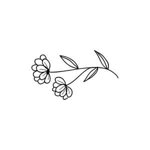 Delicate Flower Envelope Accent Stamp on White Background