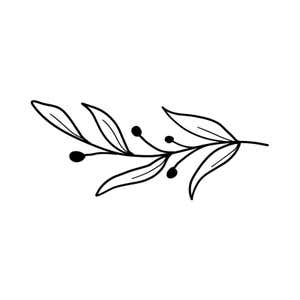 Elegant Botanical Branch Envelope Accent Craft Stamp on White Background
