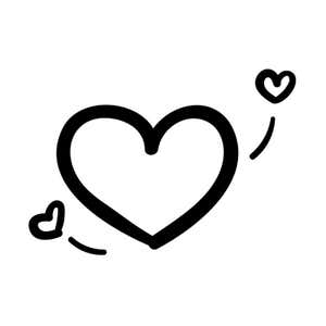 Outlined Heart Graphic Envelope Accent Craft Stamp on White Envelope