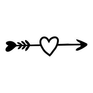 Hearts Through Arrow Envelope Accent Craft Stamp on White Background