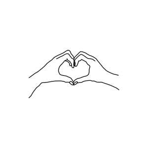 Heart Shaped Hands Envelope Accent Craft Stamp on White Background