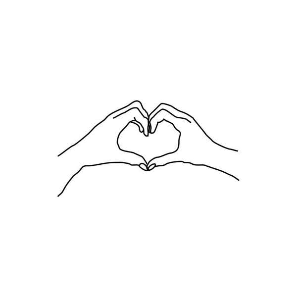 Heart Shaped Hands Envelope Accent Craft Stamp on White Background