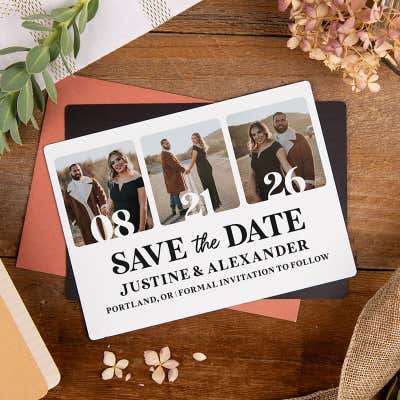 Blocks Save The Date Magnet - alternate view