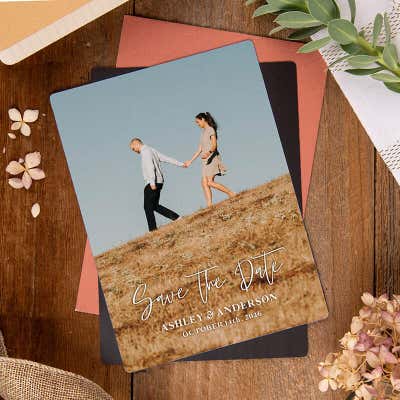 Vertical Photo Save The Date Magnet - alternate view