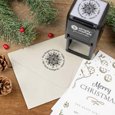 Rogers Ornament Round Address Stamp - alternate view