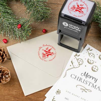 Roberts Santa Round Address Stamp - alternate view