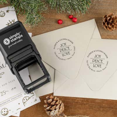 Joy Peace Love Return Address Stamp - alternate view