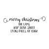 Holiday address stamp design featuring ‘Merry Christmas Decorative Swirl’ with personalized family name and address.