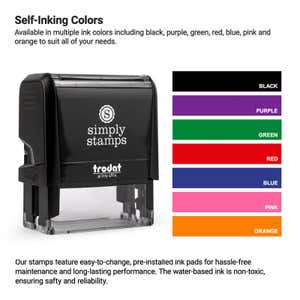 Ink colors for a self inking address stamp 