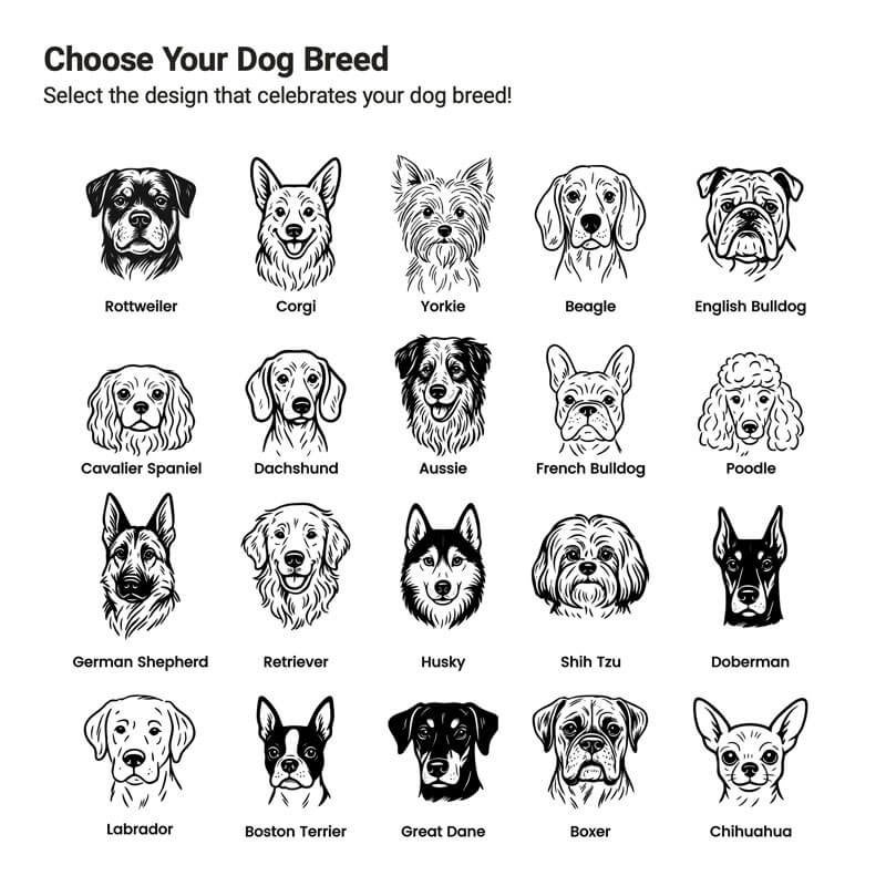 Choose your dog breed for your return address stamp