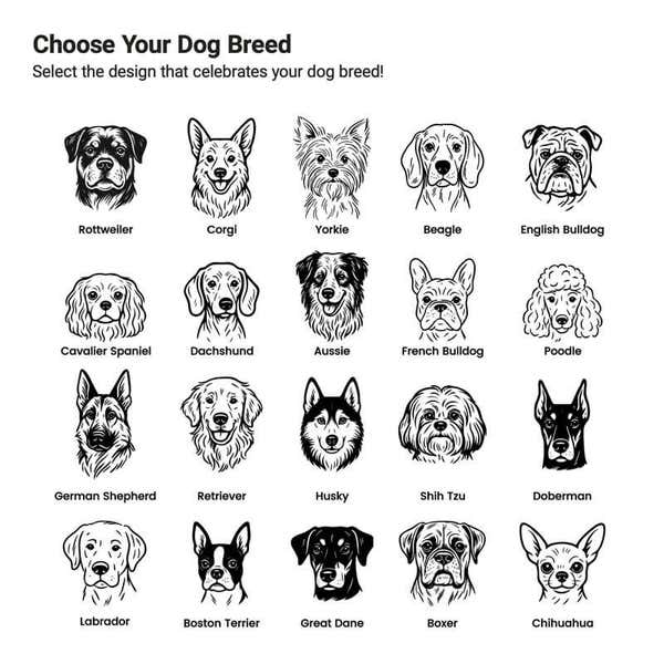 Choose your dog breed for your return address stamp