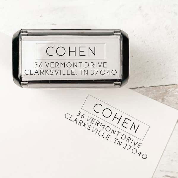 Example of the Thin San Serif Address Stamp