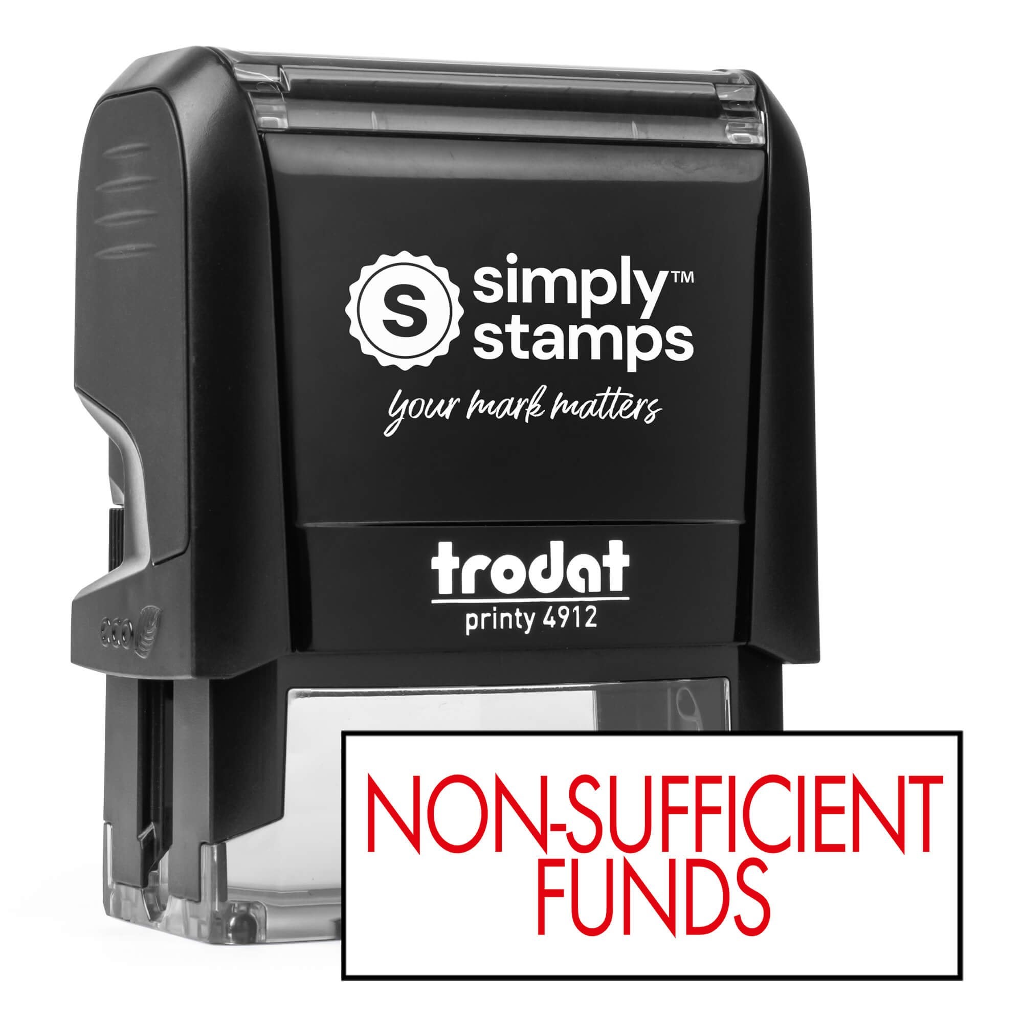 Non-Sufficient Funds Rubber Stamp Body and Imprint
