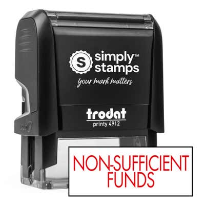 Non-Sufficient Funds Rubber Stamp Body and Imprint