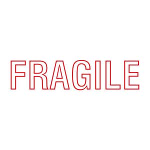 Fragile stamped in red outline