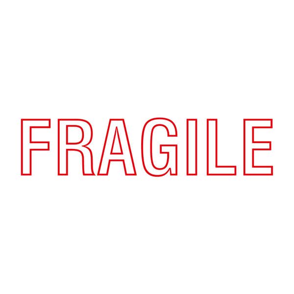 Fragile stamped in red outline