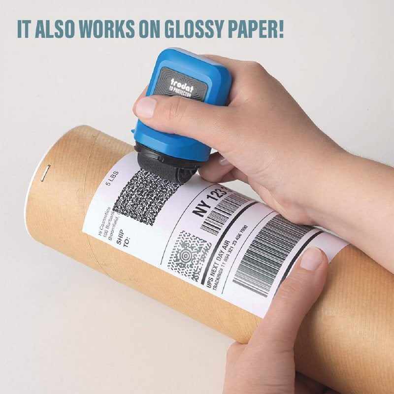 thumbnail image 2 of Identity Theft Protection Stamp Roller – Easy Data Guard, Red/Yellow/Blue 2 of 3
