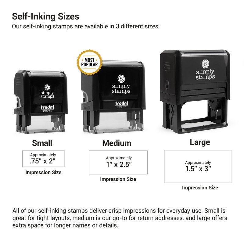 Sizing cart for small, medium and large address stamps