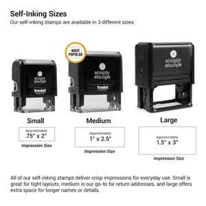 Sizing cart for small, medium and large address stamps