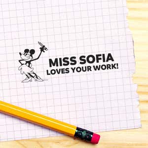 Gallopin’ Goucho Custom Teacher Stamp Impression on Graph Paper