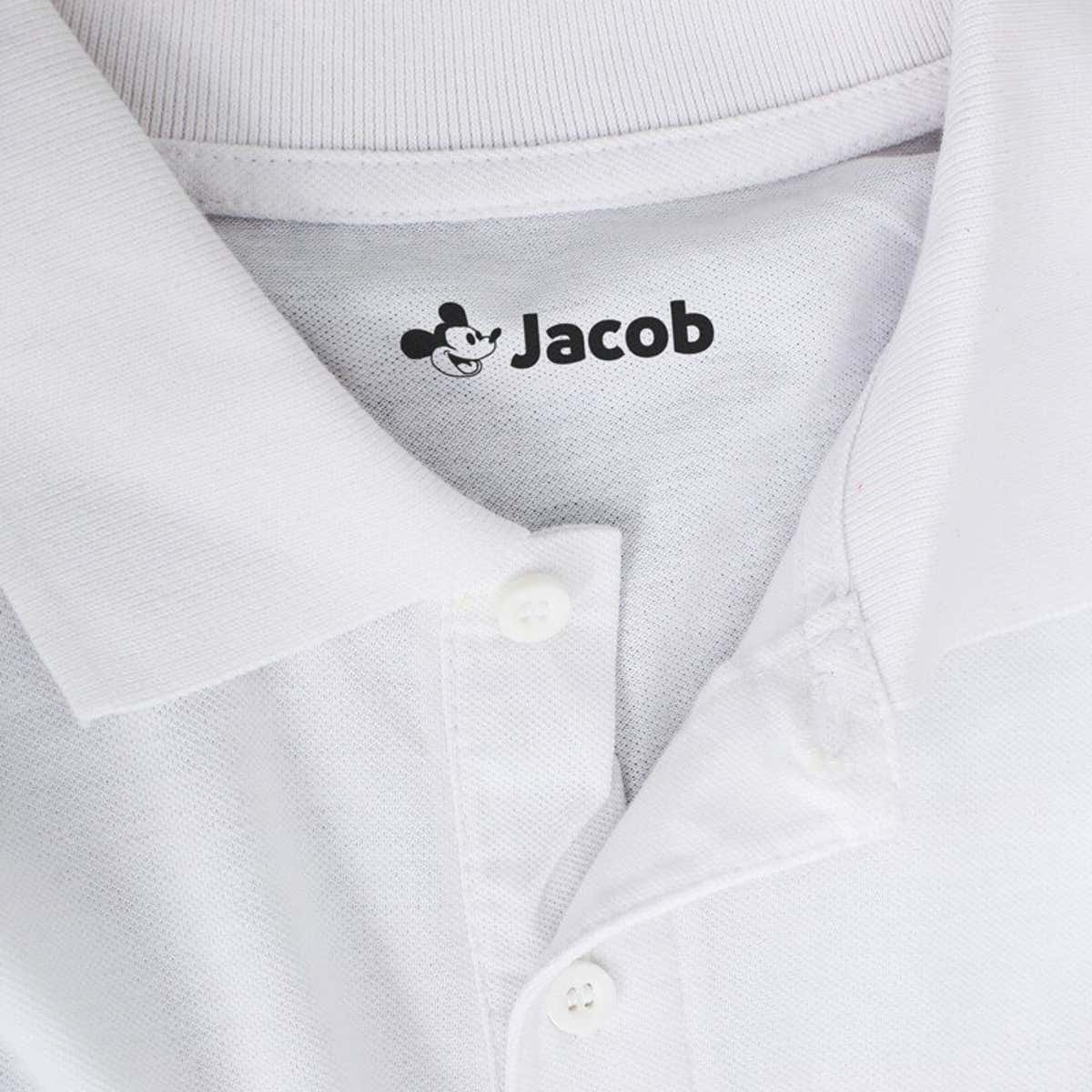 Steamboat Willie Custom Clothing Stamp Impression on White Polo Shirt