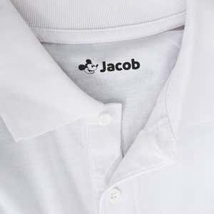 Steamboat Willie Custom Clothing Stamp Impression on White Polo Shirt
