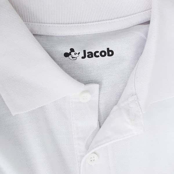Steamboat Willie Custom Clothing Stamp Impression on White Polo Shirt