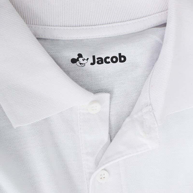 Steamboat Willie Custom Clothing Stamp Impression on White Polo Shirt