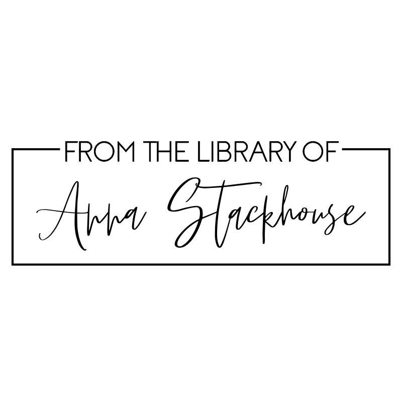 Trendy Script 'From the Library of' Teacher Stamp