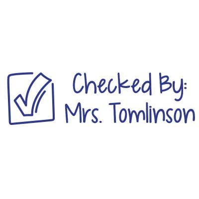 Check by: teachers name stamp impression