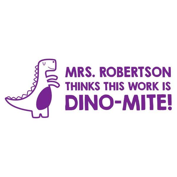 Dinosaur Positive Feedback Teacher Stamp