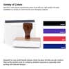 Ink pad colors available for wood handle logo stamps and branding stamps
