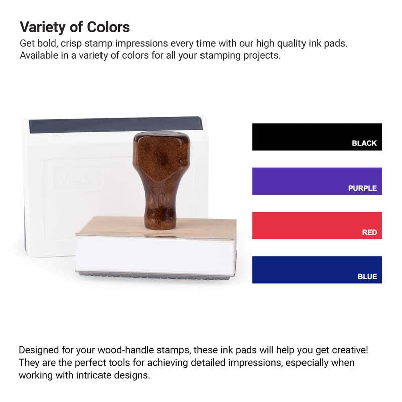 Ink pad color selection for custom wooden stamps and branding impressions