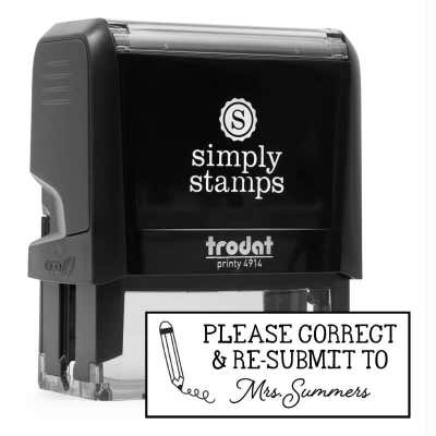 Please Correct and Resubmit Teacher Stamp - alternate view
