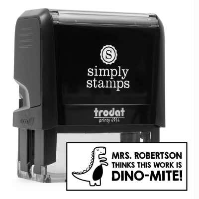 Dinosaur Positive Feedback Teacher Stamp - alternate view