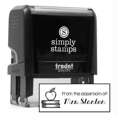Custom Teacher Book Stamp - alternate view