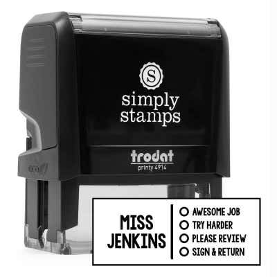 Teacher Checklist Grading Stamp - alternate view