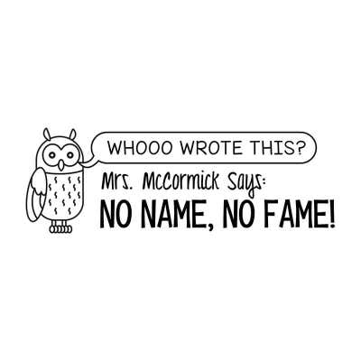 No Name Teacher Stamp - alternate view