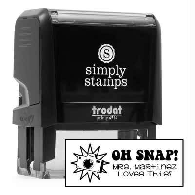 Oh Snap! Custom Teacher Stamp with Camera Icon - alternate view
