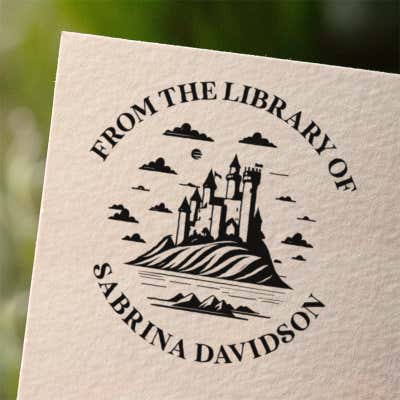 Majestic Castle Custom Book Stamp - alternate view