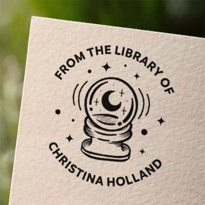Crystal Ball Custom Book Stamp - alternate view