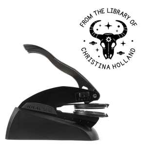 Book embosser custom with stamp impression with white background