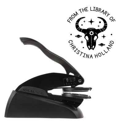 Custom Book Embosser - Deer Skull - alternate view